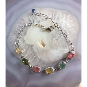 Very Pretty Free Form Mixed Tourmaline Bracelet